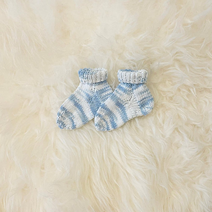 Baumwollsocken Weiss-Blau