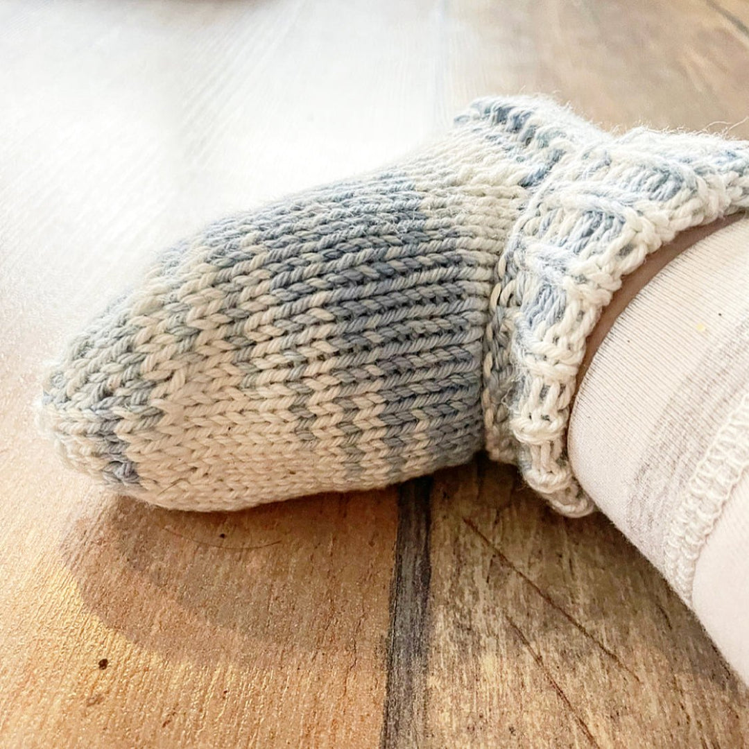 Baumwollsocken Weiss-Blau